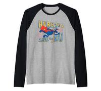Sesame Street Super Grover Here To Save The Day Camiseta Manga Raglan