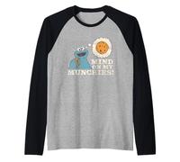 Sesame Street Vintage Heart Cookie Monster, Mind On Munchies Camiseta Manga Raglan