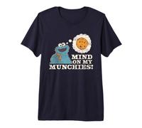 Sesame Street Vintage Heart Cookie Monster, Mind On Munchies Camiseta Premium