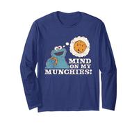 Sesame Street Vintage Heart Cookie Monster, Mind On Munchies Manga Larga