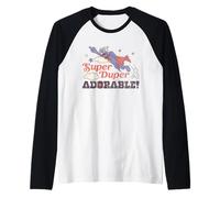 Sesame Street Vintage Heart Grover, Super Duper Adorable Camiseta Manga Raglan