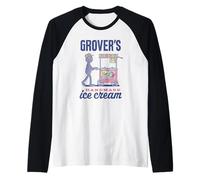 Sesame Street Vintage Sign Grover's Handmade Ice Cream Camiseta Manga Raglan