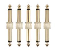 Sessleger 5 unidades serías 1/4 pulgadas 6,35 mm guitarra efectos pédale conector acoplador jack interfaz cable adaptador eléctrico pédale consejos accesorios