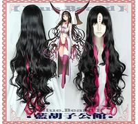 Sessyoin Kiara Cosplay peluca Fate Grand Order Long Black Mix Pink Curly ondulado pelo sintético + gorro de peluca gratis