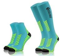 Sesto Senso 2 Pares Calcetines Deportivos de Compresión Para Correr Largos Cortos Mujer Hombre 35-38 Turquesa