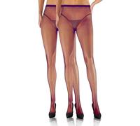 Sesto Senso 2 pares de Medias de Rejilla de Malla Pequeño Para Mujer Parte de Bragas de Rejilla de Cintura Alta Blanco 1/2 XS/S Azul oscuro
