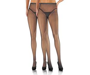 Sesto Senso 2 pares de Medias de Rejilla de Malla Pequeño Para Mujer Parte de Bragas de Rejilla de Cintura Alta Grafito 1/2 XS/S Fumo