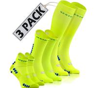Sesto Senso 3 Pack MIX Calcetines Amarillo Deportivos Coloridos Cortos Media Pantorrilla y Largos de Compresión Hasta la Rodilla Unisex Impermeables35-38 Yellow