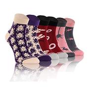 Sesto Senso 3 Pares Calcetines Coloridos Casuales Gracioso Corto Hombre Mujer 39-42 3 Gusanos Libélula Escarabajo Araña