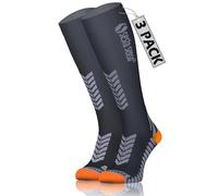 Sesto Senso 3 Pares Calcetines de Compresión Deporte Colores Altos Hombre Mujer 35-38 3 pack Grafito