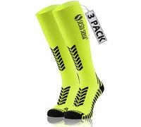 Sesto Senso 3 Pares Calcetines de Compresión Deporte Colores Altos Hombre Mujer 39-42 3 Pack Amarillo neon