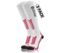 Sesto Senso 3 Pares Calcetines de Compresión Deporte Colores Altos Hombre Mujer 39-42 3 Pack Blanco