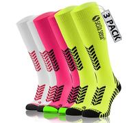 Sesto Senso 3 Pares Calcetines de Compresión Deporte Colores Altos Hombre Mujer 43-47 3 Pack Blanco Neón rosa Amarillo neon