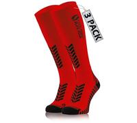 Sesto Senso 3 Pares Calcetines de Compresión Deporte Colores Altos Hombre Mujer 43-47 3 pack Rojo