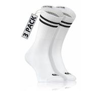 Sesto Senso 3 Pares de Calcetines Deportivos Old School American Crew a Rayas Largos SKB_04 39-42 Bianco White