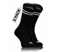 Sesto Senso 3 Pares de Calcetines Deportivos Old School American Crew a Rayas Largos SKB_04 43-46 Negro Black