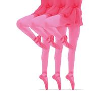 sesto senso 3 Pares de Medias para Niñas 40 Deniers Microfibra Opaca Colorida Adolescente, salmón, 128-134