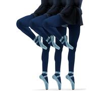 Sesto Senso 3 Pares Medias De Niña 40 Den De Colores Opacos Microfibra Para Niña, Azul Oscuro, 128-134