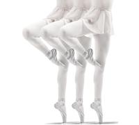 Sesto Senso 3 Pares Medias De Niña 40 Den De Colores Opacos Microfibra Para Niña, Blanco, 128-134