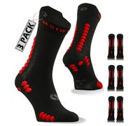 Sesto Senso 3 Pares Negro Calcetines Deportivos de Media Pantorrilla Impermeable Unisex 43-46 Black