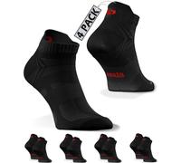 Sesto Senso 4 Pares de Calcetines Negro Rojo Deportivos Correr Cuartos para Hombre y Mujer Unisex 35-38 Black/Red