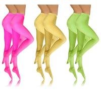Sesto Senso 6 pares Medias Opacas 40 DEN Microfibra Colores Ropa Mujer Amarillo Rosa neon Verde neon XL SET 4