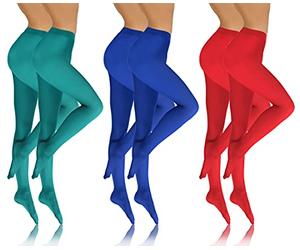 Sesto Senso 6 pares Medias Opacas 40 DEN Microfibra Colores Ropa Mujer Menta Azul Rojo 3 M SET 5