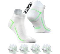 Sesto Senso 8 Pack de Calcetines Blanco Verde Deportivos Correr Cuartos para Hombre y Mujer Unisex SKB_10 39-42 White/Green