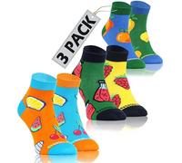 Sesto Senso Calcetines Cortos 3 pares Casuales Gracioso Vistoso Hombre Mujer Fruta Naranja y Limon Mermelada 43-46 Sweets