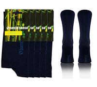 Sesto Senso Calcetines de Bambu Sneakers Altos Mujer Hombre 5 Pares Pack 43-46 Azul Oscuro