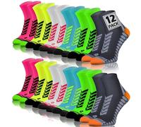 Sesto Senso Calcetines Deporte Colores Cortos Hombre Mujer 12 Pares Gris Verde Turquesa Blanco Amarillo Rosa 35-38 12 Pack Mix