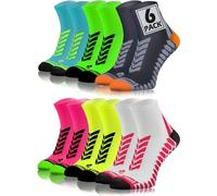 Sesto Senso Calcetines Deporte Colores Cortos Hombre Mujer 6 Pares Gris Verde Turquesa Blanco Amarillo Rosa 47-50 6 Pack Mix