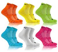 Sesto Senso Calcetines Deporte Colores Mujer Hombre Algodón 3-6 Pares Amarillo Verde Turquesa Blanco Rosa 35-38 6 Pack Naranja