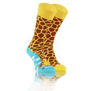 Sesto Senso Calcetines Divertidos Algodón Mujer Hombre Locos Coloridos Funny Socks Animal Parches 35-38 Jirafa