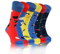 Sesto Senso Calcetines Loco Funky Gracioso Vistoso Hombre Mujer Pack de 3 Oddsocks Estampado Diferente Ufo Oveja Tragar Pajaro 35-38 3 Mish Mash