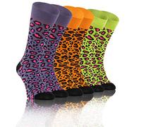 Sesto Senso Calcetines Loco Funky Gracioso Vistoso Hombre Mujer Pack de 3 Oddsocks Estampado Diferente Las Manchas 35-38 3 Leopardo