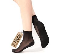 Sesto Senso Calcetines Para Mujer Sedoso 20 Den Tobilleros 2 Pares Negro 2x1pack