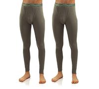 Sesto Senso Calzoncillos Largos Hombre 2 Unidades Algodón Pantalón Térmico (M, Verde - Caqui)