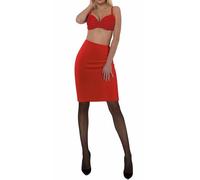 Sesto Senso Enagua Rojo hasta la Rodilla para Mujer Ajustado de Viscosa Bodycon XL Red