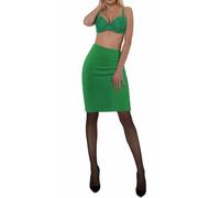 Sesto Senso Enagua Verde hasta la Rodilla para Mujer Ajustado de Viscosa Bodycon S Green