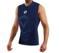 Sesto Senso Hombre Camiseta Sport Cuello Pico Camiseta Térmica Sin Mangas 2XL/3XL Azul Oscuro Dark Blue