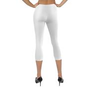 Sesto Senso Leggings sin Costuras para Mujer 3/4 Talla única Pantalones Deportivos Yoga 3/4 White Blanco
