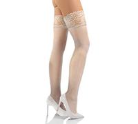Sesto Senso Medias Autoadhesivas Mujer 15 DEN Encaje con Silicona Pack de 1 Lencería Sexy 3/4 White