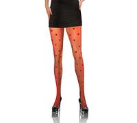 Sesto Senso Medias Estampadas Mujer Negras 20 Den Finas Sin Costuras Pantys con Patrón corazones 01 Red 4