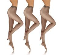 Sesto Senso Medias Transparentes Mujer 8 Den Pack de 3 Invisibles Semi Mate Pantimedias XL Fumo 3pack