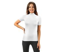 Sesto Senso Mujer Camiseta Manga Corta Cuello Alto Color Sólido Viscosa M Blanco