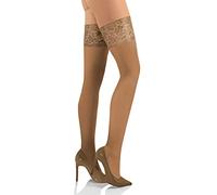 Sesto Senso Mujer Medias Autoadhesivas Autoportantes sin soporte Opacas Microfibra 50 DEN Encaje con Silicona Lencería Beis XL/XXL Beige