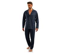 Sesto Senso Pijama Hombre Botones Algodon Abotonado Clasico Invierno 2 Piezas Set Ropa De Dormir Conjunto Set Camisa Manga Larga Pantalones Largos M kotwice Granat