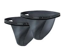 Sesto Senso Slip Tanga Hombre Algodón Pack de 1 2 y 4 Calzoncillos Sexy Baja Bragas Ropa Interior L 2 Grafito