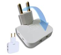 【Set 1/2 y 4 】 Ladron enchufes Plano | Enchufe Plano Pared extraplano de 3 Tomas Giratorio 180º | ladrón Enchufe | enchufes Planos detras Muebles | ladron Enchufe | Ladrones para enchufes